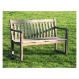 'Alexander Rose' style teak garden bench