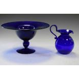 Two pieces of Bristol Blue glass