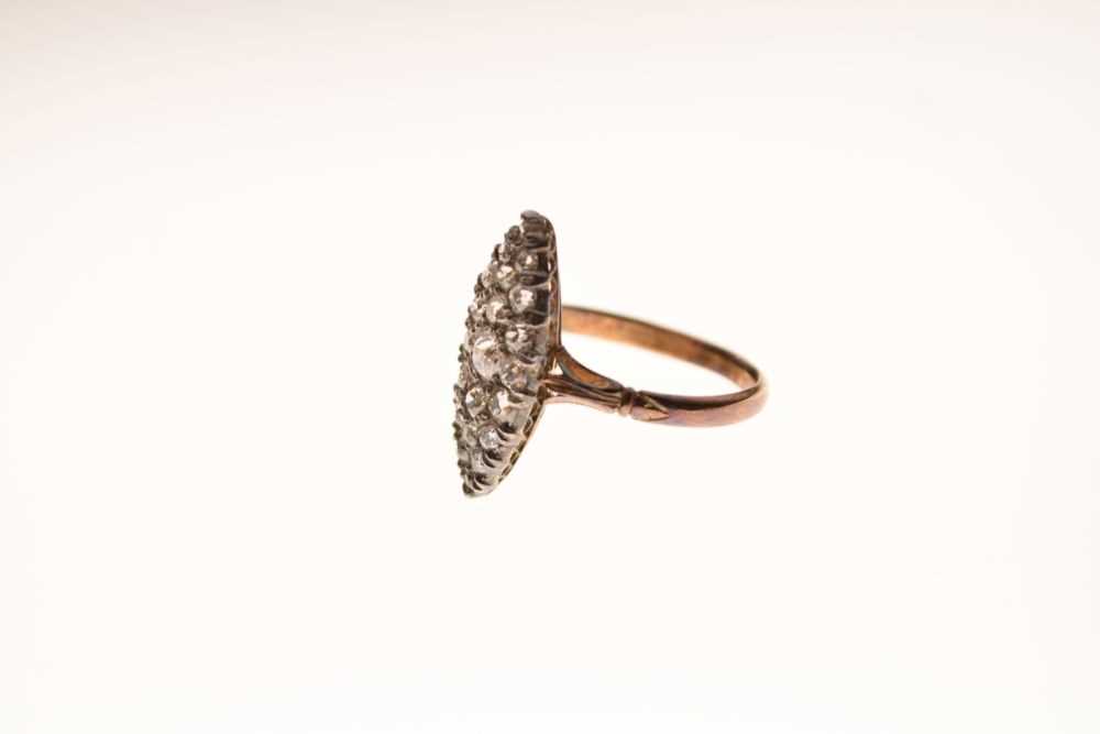 Yellow metal set marquise shaped diamond ring - Image 3 of 5