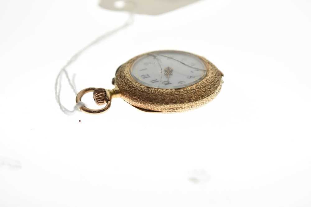 14k/585 open face fob watch - Image 5 of 9