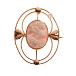 9ct gold brooch with cameo