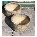 Pair of 'Cotswold Studio' octagonal composite stone garden planters