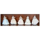 Five Royal Worcester limited edition figures