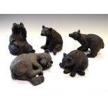 Suzie Marsh - Group of five 'bronzed' bear sculptures