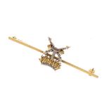 9ct gold Royal Engineers bar brooch