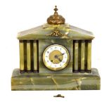 Onyx mantel clock of architectural form