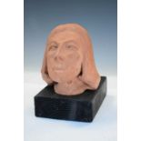 Terracotta bust of a lady with bobbed hair