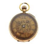 Lady's gold fob watch, the case marked '14k'