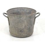 Lead and galvanised twin-handled planter