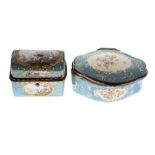 Two Bilston-type enamel boxes