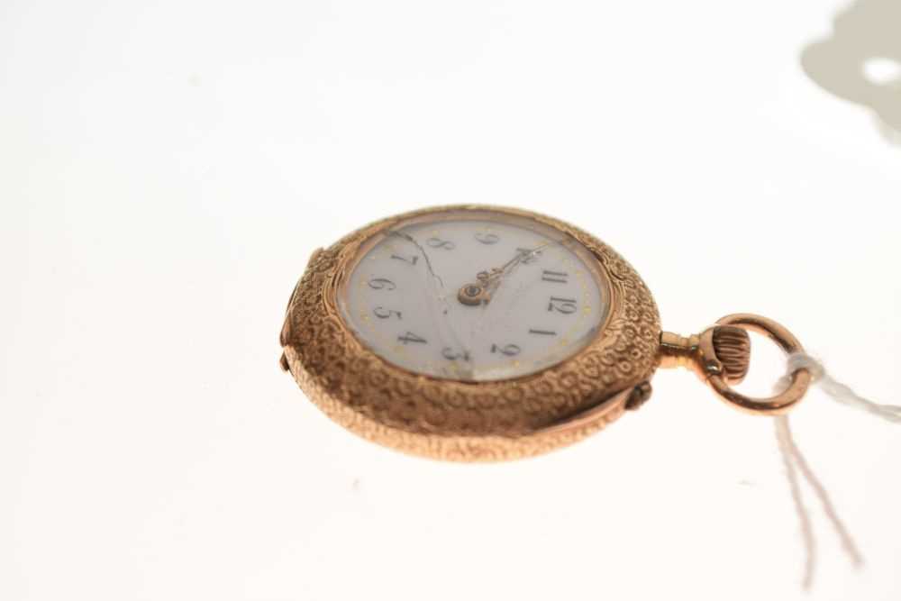 14k/585 open face fob watch - Image 4 of 9