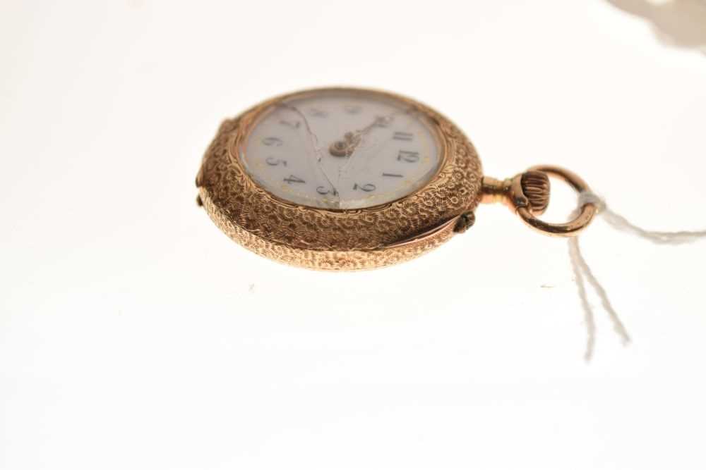 14k/585 open face fob watch - Image 3 of 9