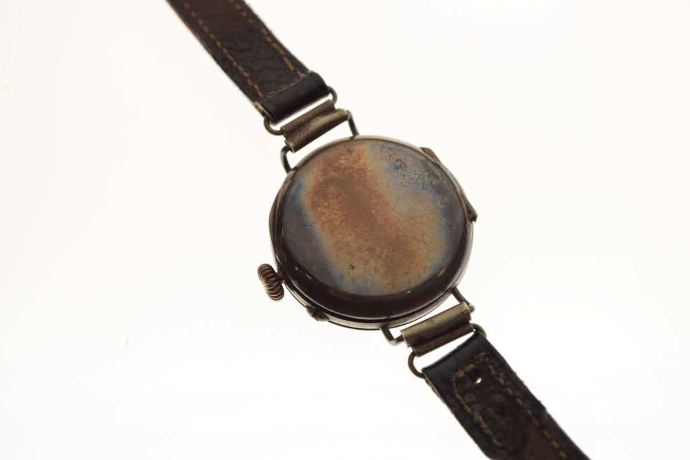 Lady's silver-cased wristwatch with enamel bezel - Image 6 of 8