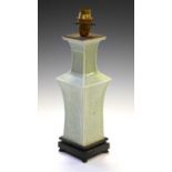 Chinese Celadon glazed porcelain table lamp