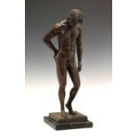 Bronzed figure of a naked male