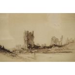 Fred Farrell - Signed etching - 'Ypres Dec.1917'