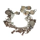 Silver charm bracelet and coin bracelet