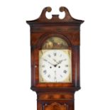 Early 19th Century inlaid mahogany-cased 8-day painted dial longcase clock