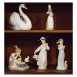 Five Lladro porcelain figures