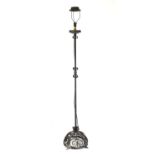Iron standard lamp with domed base