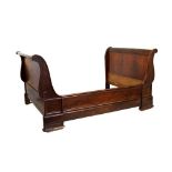 French child's mahogany sleigh bed or bateau a lit