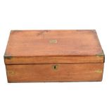 Victorian brass-mounted campaign-style writing box/lap desk