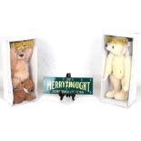 Two boxed Merrythought bears, with display sign
