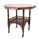 Late 19th Century walnut octagonal two-tier occasional table