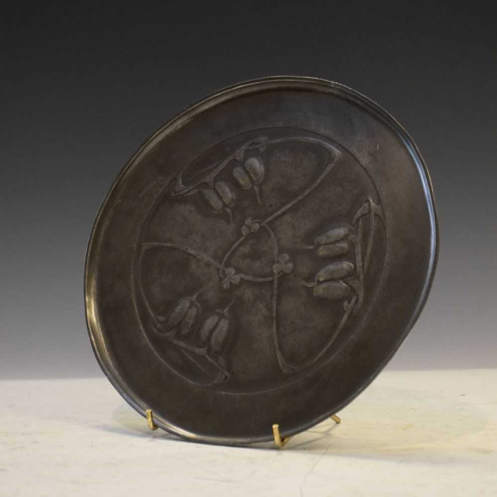 Tudric pewter circular tray after a design by Archibald Knox - Image 2 of 9