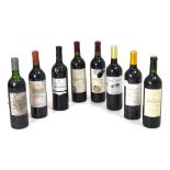 Eight bottles of French red wine