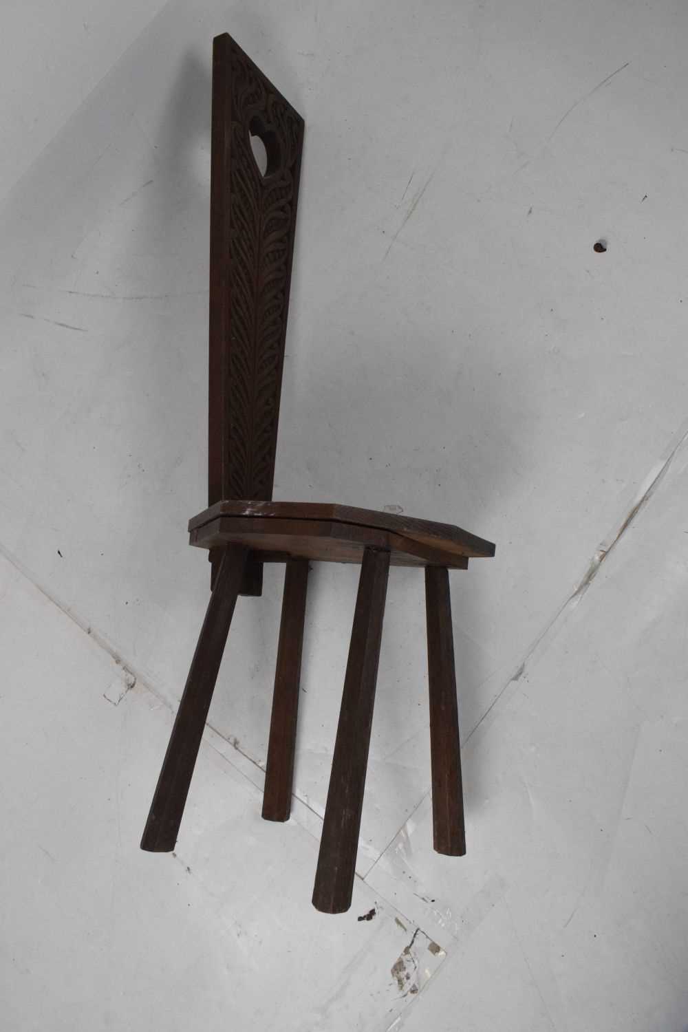 Spinning chair with carved decoration together with a similar stool - Image 15 of 15