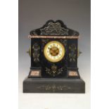 Large black slate and marble clock