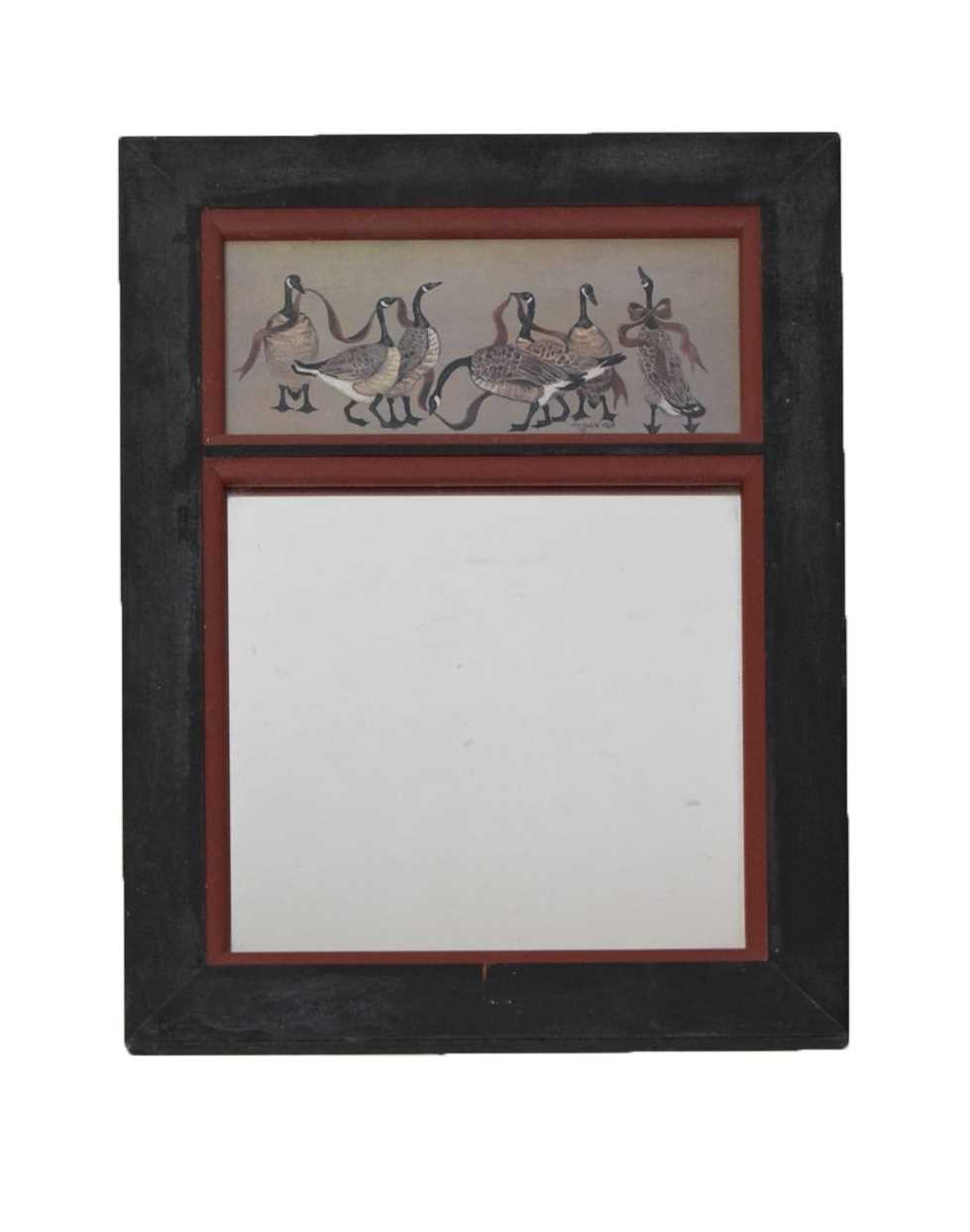 Wall mirror with panel