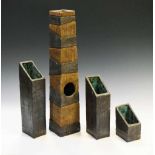 Clive Brooker studio pottery - Four stoneware sculptures