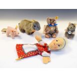 Steiff Susi Pig 035234, Marmot 045219, Zotty Bear 092066, Piff Mouse 056222 and Gretel hand puppet 2