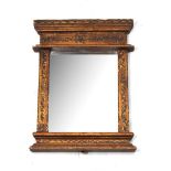 Wall mirror with gilt and green painted decoration