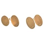 Pair of 9ct gold oval cufflinks