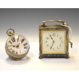George V silver cased desk clock and French desk ball clock