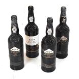 Four bottles of Dow's Trademark port