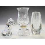 Baccarat glass - Boxed candlestick, vase and Scotty dog
