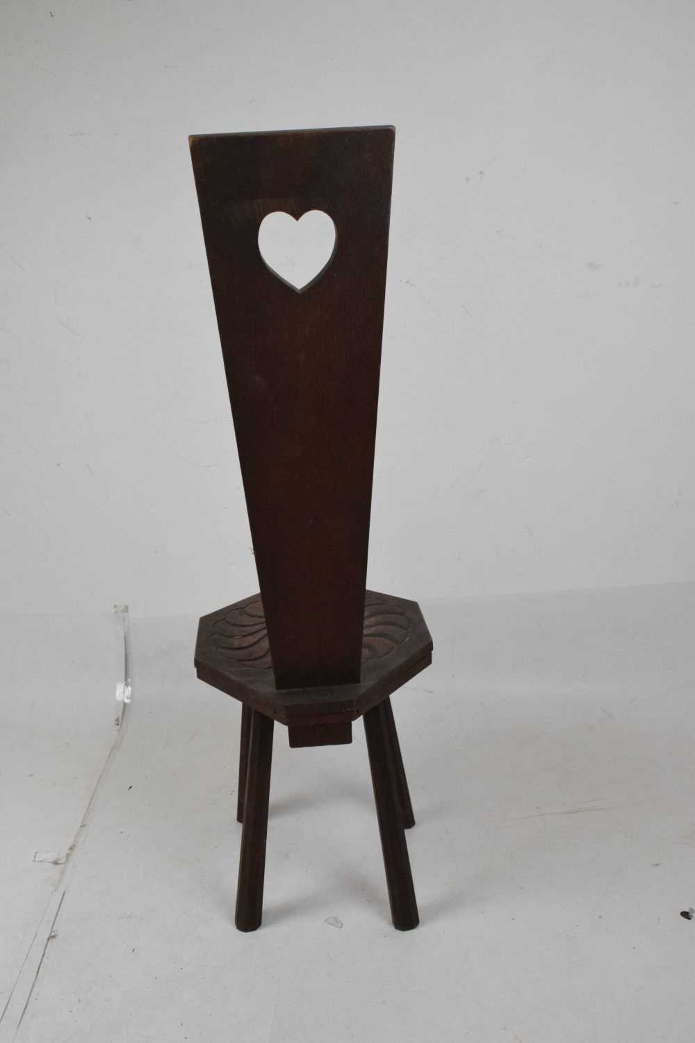 Spinning chair with carved decoration together with a similar stool - Image 12 of 15