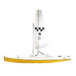 Large yellow plastic sailing yacht