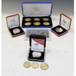 Quantity of silver proof coins/medallions commemorating the Queen Mother, etc.