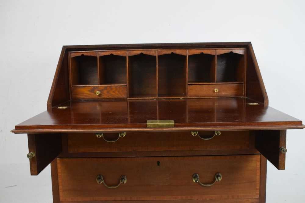 Edwardian inlaid mahogany bureau - Image 5 of 11