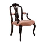 A 'French Hepplewhite' design elbow chair