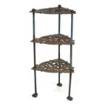 Cast metal three-tier plant or pot stand