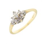 18ct gold and diamond cluster ring