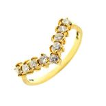 18ct gold wishbone ring set nine brilliant cut diamonds