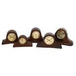 Quantity of 20th Century 'Napoleon's hat' mantel clocks