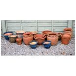 Quantity of modern terracotta garden pots